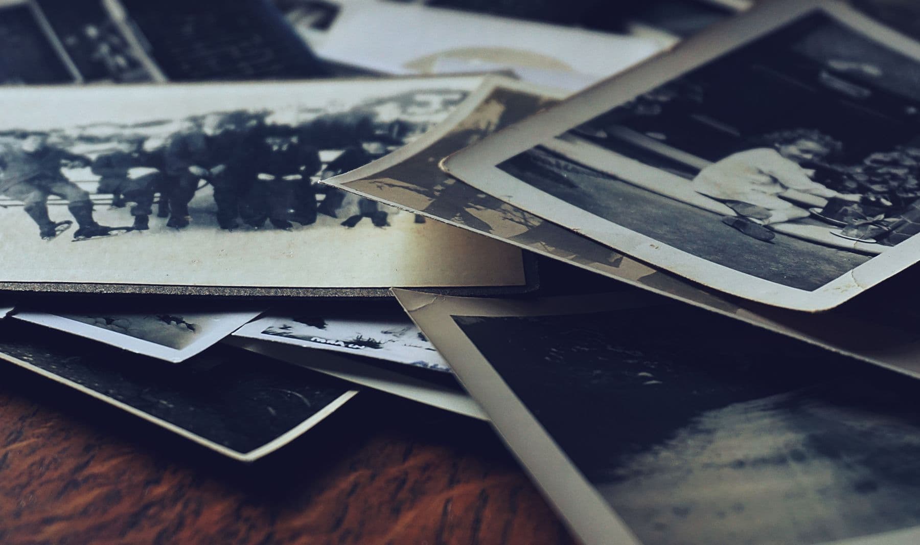 A spread of old family photographs