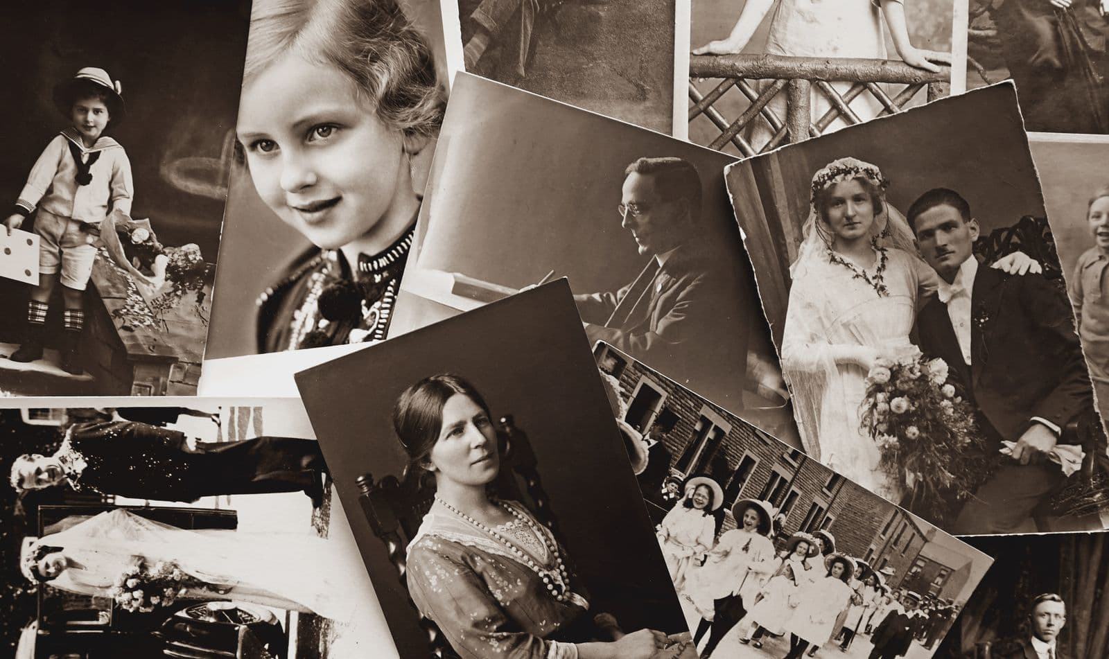 A damaged photograph being restored