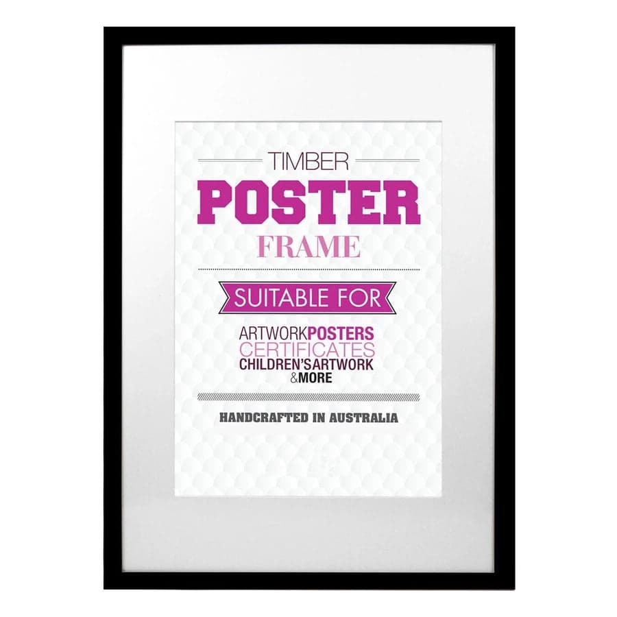 20x24" black timber frame with matboard to suit 16x20" photo