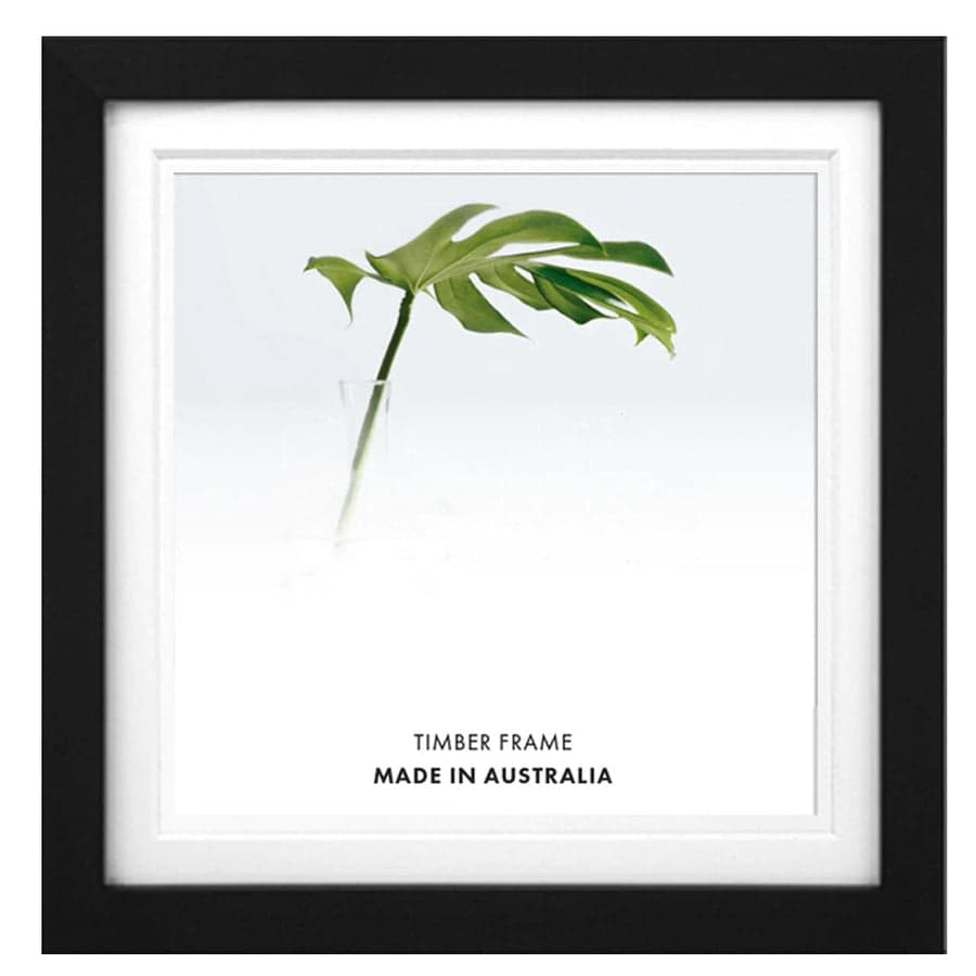 8x8" black timber frame with matboard to suit 5x5" photo