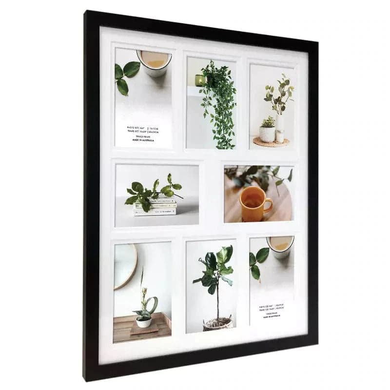 16x20" black timber collage frame with matboard to suit eight 6x4" photos