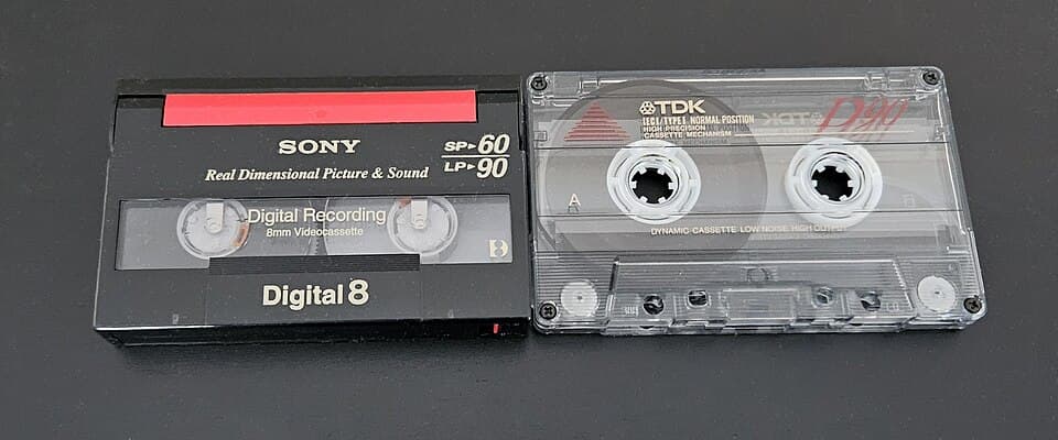 Sony Digital8 cassette and its labelled box